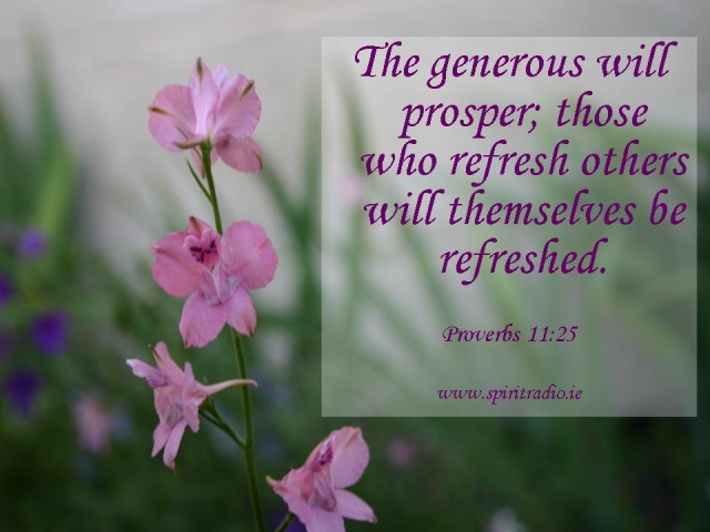 Proverbs 11 25 Generous will prosper