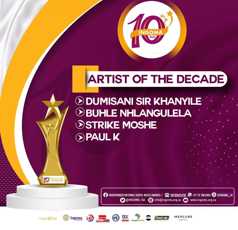 Ingoma awards 10th nominees music artist of decade